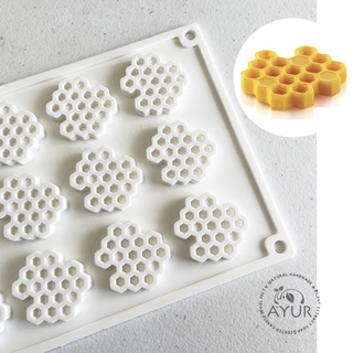 【AYUR】15連 6連 蜂巢片 食品級矽膠模/蠟燭/手工皂矽膠模/烘焙/巧克力模