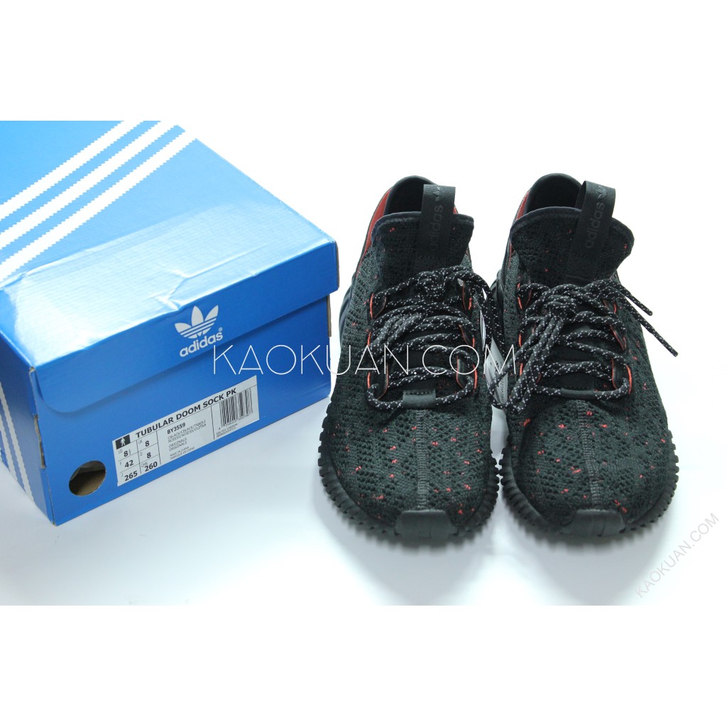 【高冠國際】Adidas Tubular Doom Sock PK 紅 黑 小 V2 針織 平民版 350 BY3559