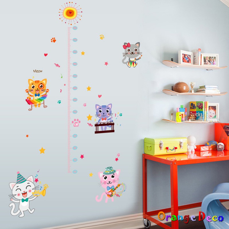 【橘果設計】貓咪身高尺 壁貼 牆貼 壁紙 DIY組合裝飾佈置