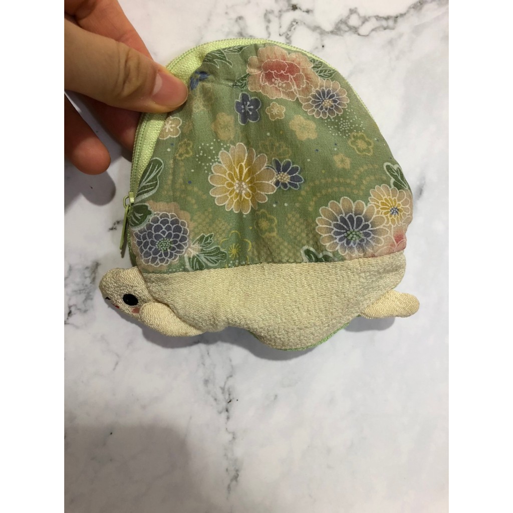 二手 日本京都帶回 烏龜 造型 零錢包 小物包 化妝包