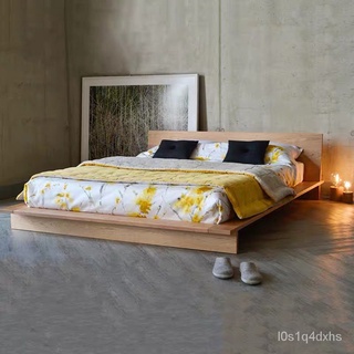 【優品工藝 | 實木床架】北歐床 落地矮床 榻榻米床 | 現代簡約實木地臺床 雙人床 | 北歐主臥民宿床