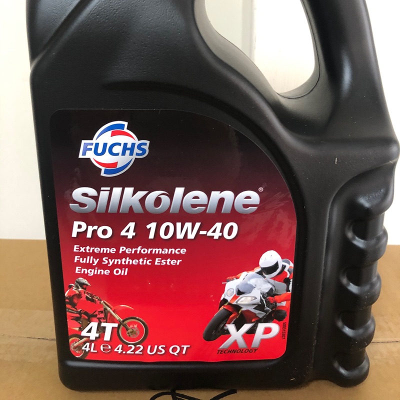 【FUCHS 福斯】Silkolene PRO 4 10W40 XP 4T、酯類全合成機油、4L/罐【賽克龍】單買區