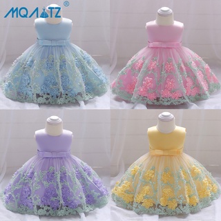 Mqatz 熱賣夏季兒童舞會禮服女嬰禮服生日碎花公主裙派對婚紗 3-24 個月
