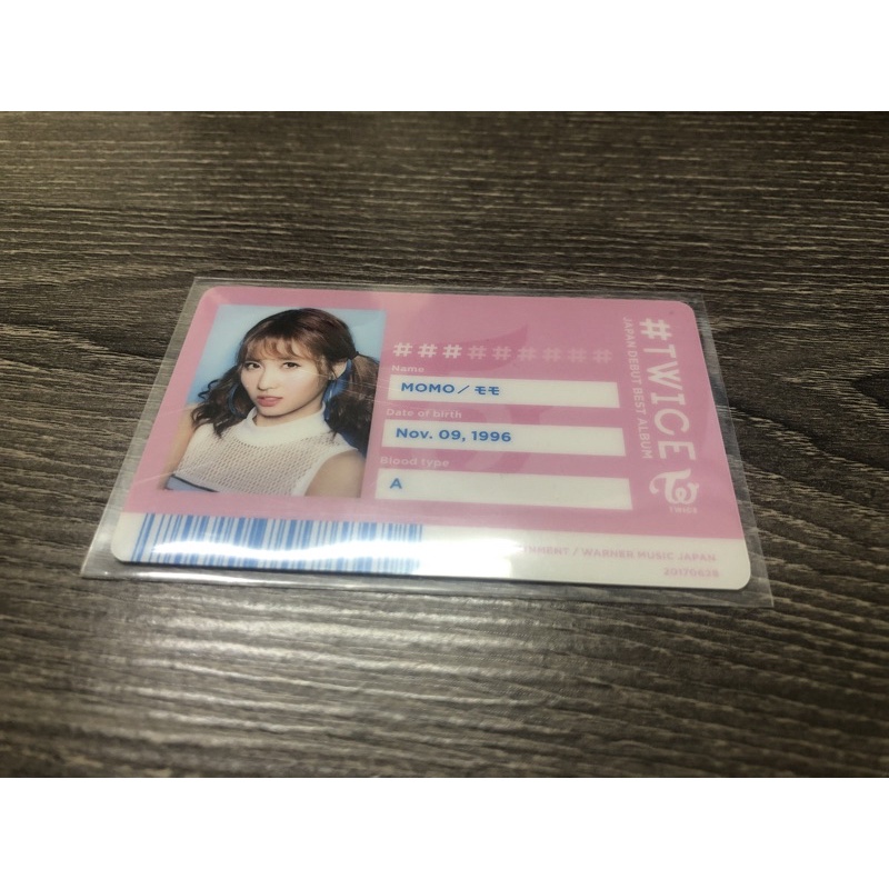 twice 日本專輯 Momo ID卡
