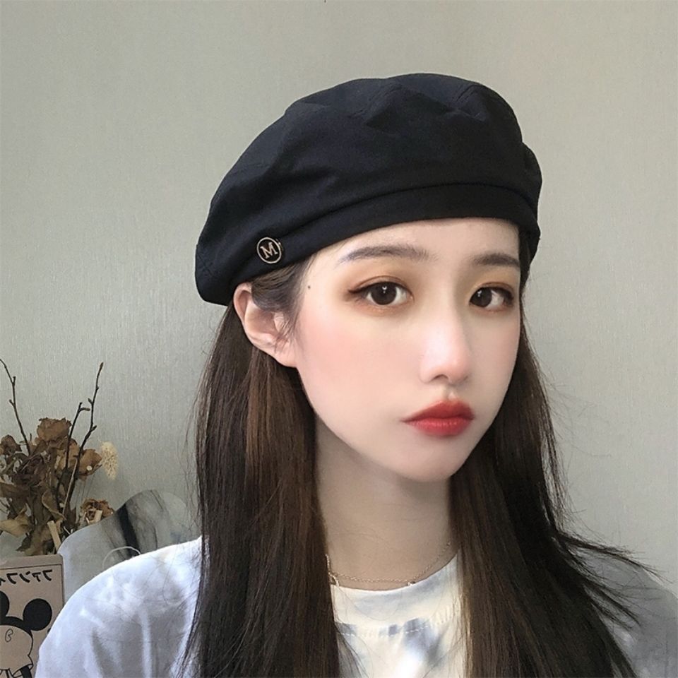 貝雷帽女秋冬保暖黑色ins 八角帽子網紅韓版日系英倫復古畫家帽潮 蝦皮購物
