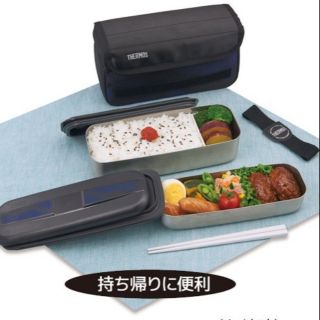 日本代購 THERMOS 膳魔師 DSD-1103W 1100ml 雙層 不銹鋼保溫 保冷便當盒 野餐盒