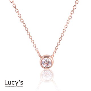 Lucy's 925純銀 玫瑰金單鑽 項鍊 (67296)