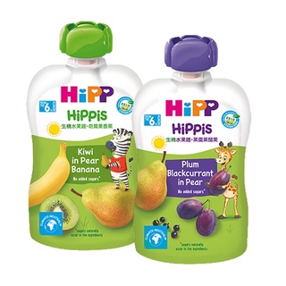 瘋狂寶寶**HiPP 喜寶生機水果趣100g(奇異果香蕉AL8527-2-U/黑棗黑醋栗AL8526-2-U)6個月以上