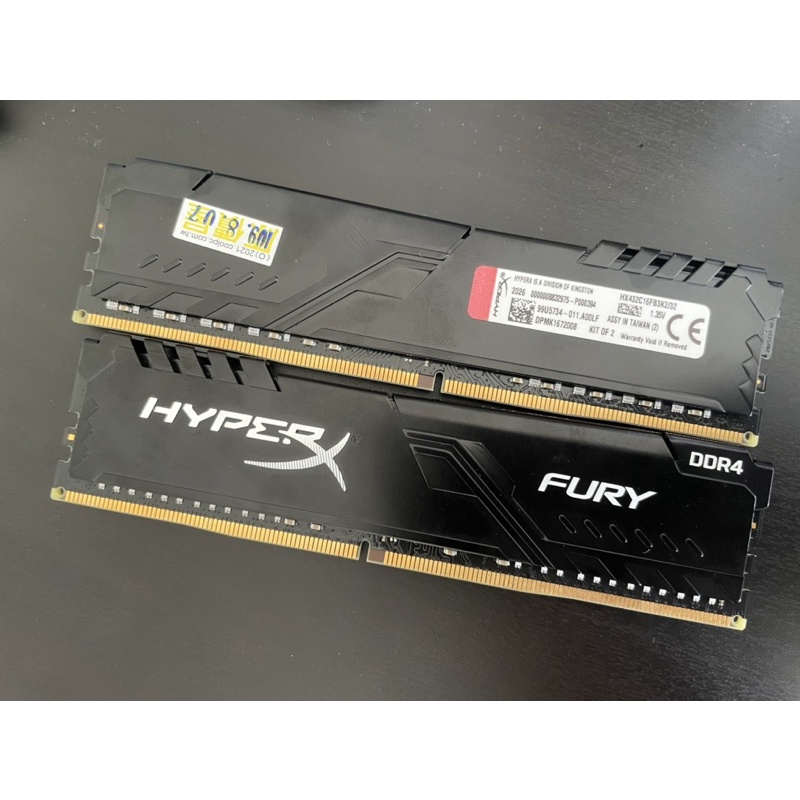金士頓HyperX FURY DDR4-3200 16GB*2桌上型超頻記憶體