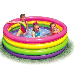 Intex充氣泳池 四環彩虹泳池 充氣泳池 兒童戲水池