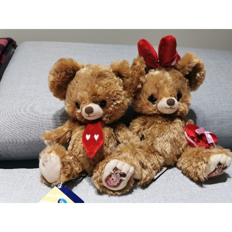 日本迪士尼 大學熊Unibearsity 情人節 娃娃 兩隻一起賣