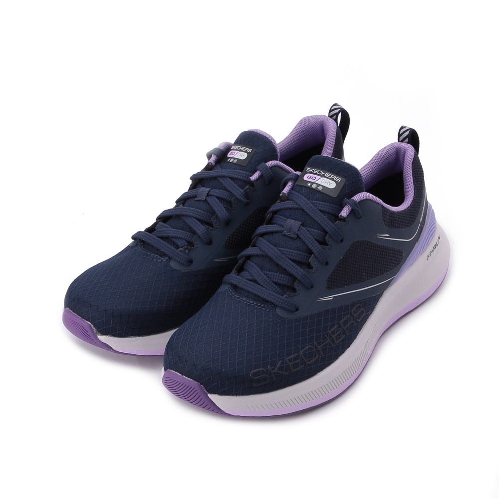 SKECHERS 慢跑系列 GO RUN PULSE 綁帶運動鞋 深藍紫 128110NVPR 女鞋