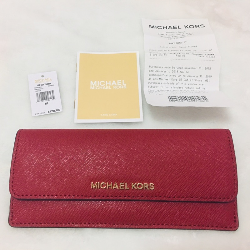 Michael Kors mk 薄款 長夾 皮夾 錢包 掀蓋式長夾 防刮 信封