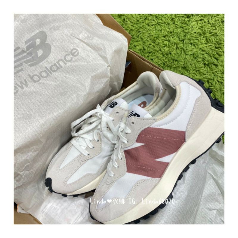 Linda❤️代購 NEW BALANCE 327 粉灰白 燕麥玫瑰 櫻花粉 麂皮 復古 網美鞋WS327CD 杏色