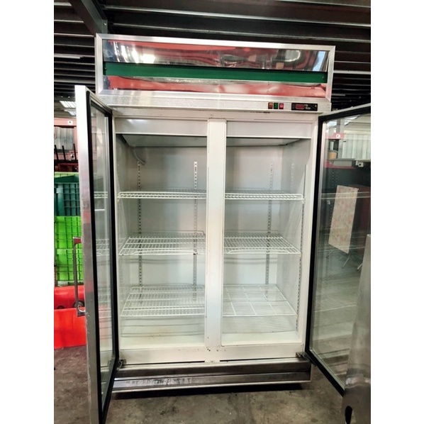 雙門透明玻璃冷藏展示冰箱220v $13000 尺寸：126-83-206