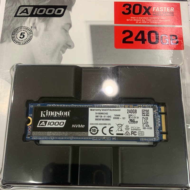 金士頓 A1000 240G/M.2 PCIe 2280/讀:1500M/寫:800M/TLC顆粒 升級出售