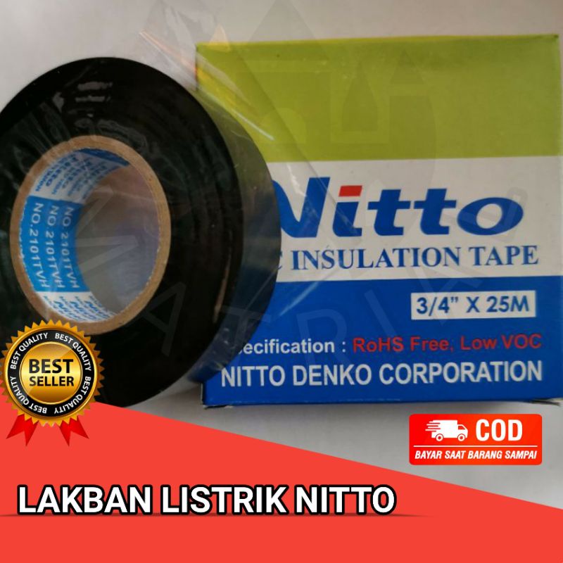 Hitam NITTO NITO 電工膠帶彈性電工膠帶黑色 NITTO 電氣管道膠帶