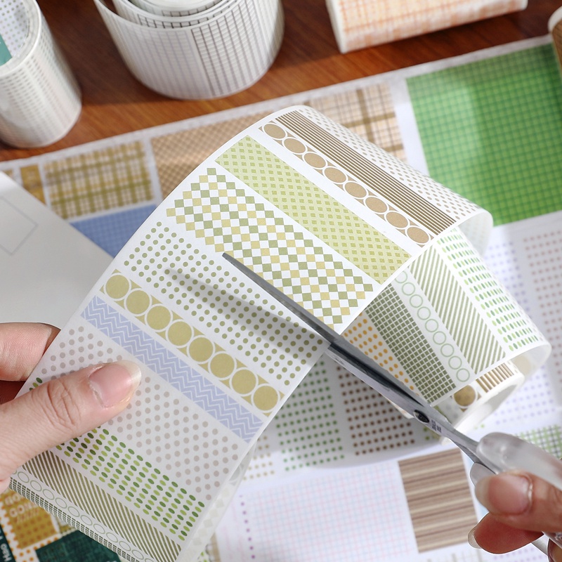格紋格子方眼方格圓點基本手帳和紙膠帶復古手賬素材裝飾貼紙膠捲 蝦皮購物
