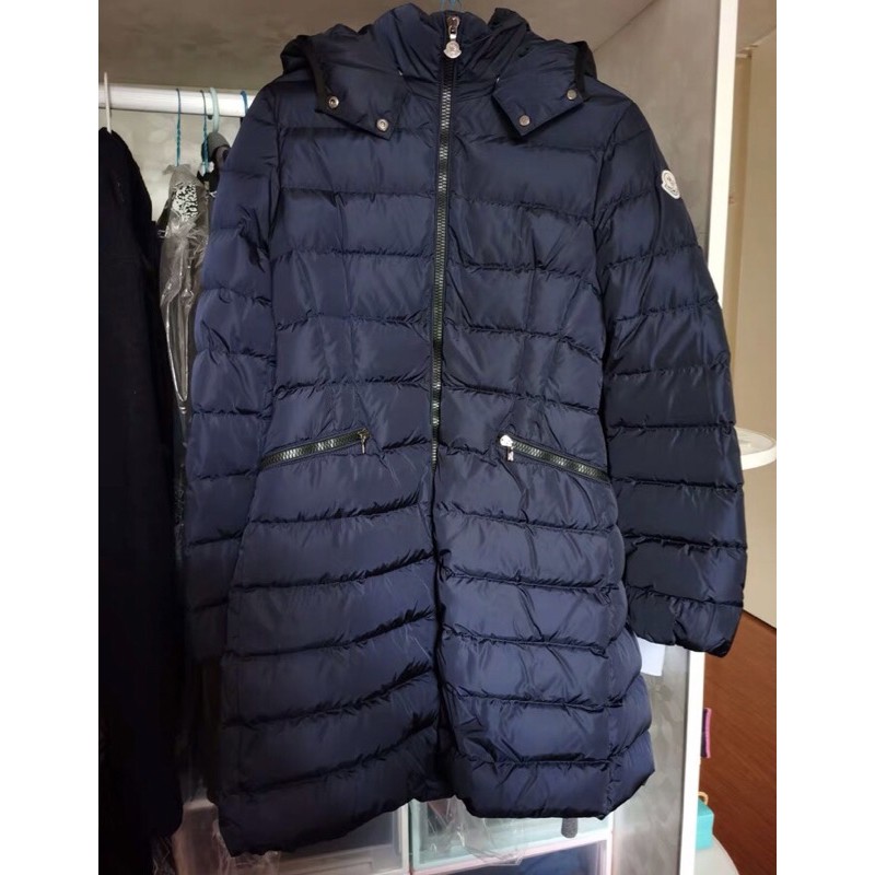 客訂下標～～moncler charpal 深藍色 14y  長版修身羽絨外套 九新 二手正品