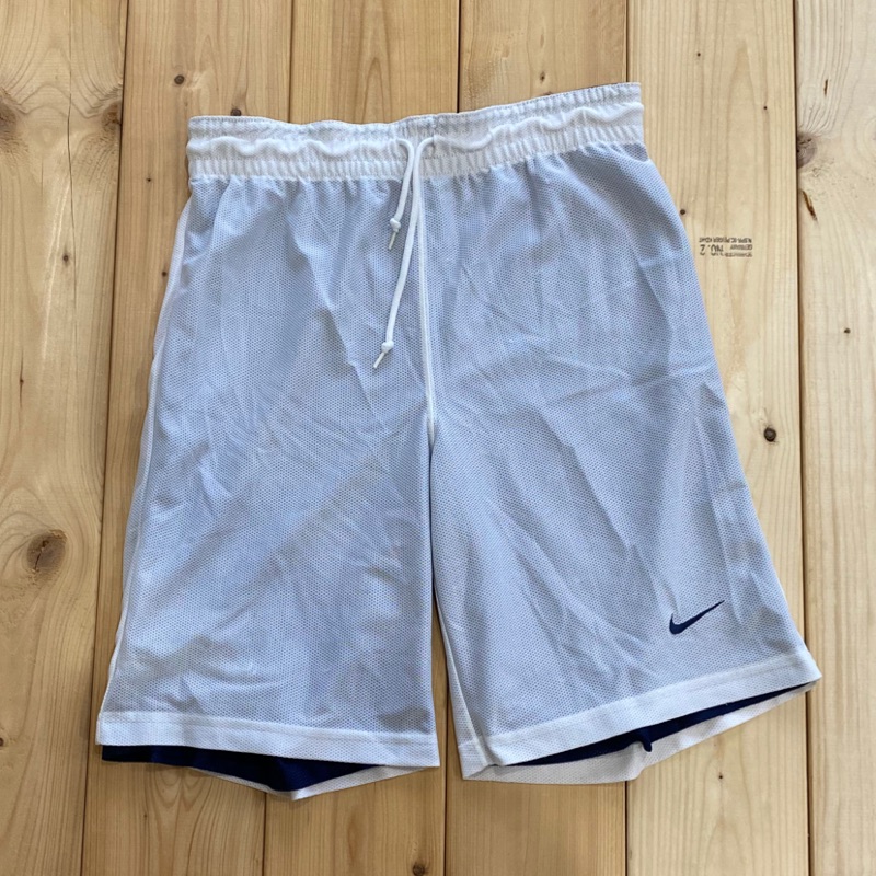 NIKE 籃球褲 深藍色 白色 雙面 二手 短褲 球褲 M號 古著 台灣製