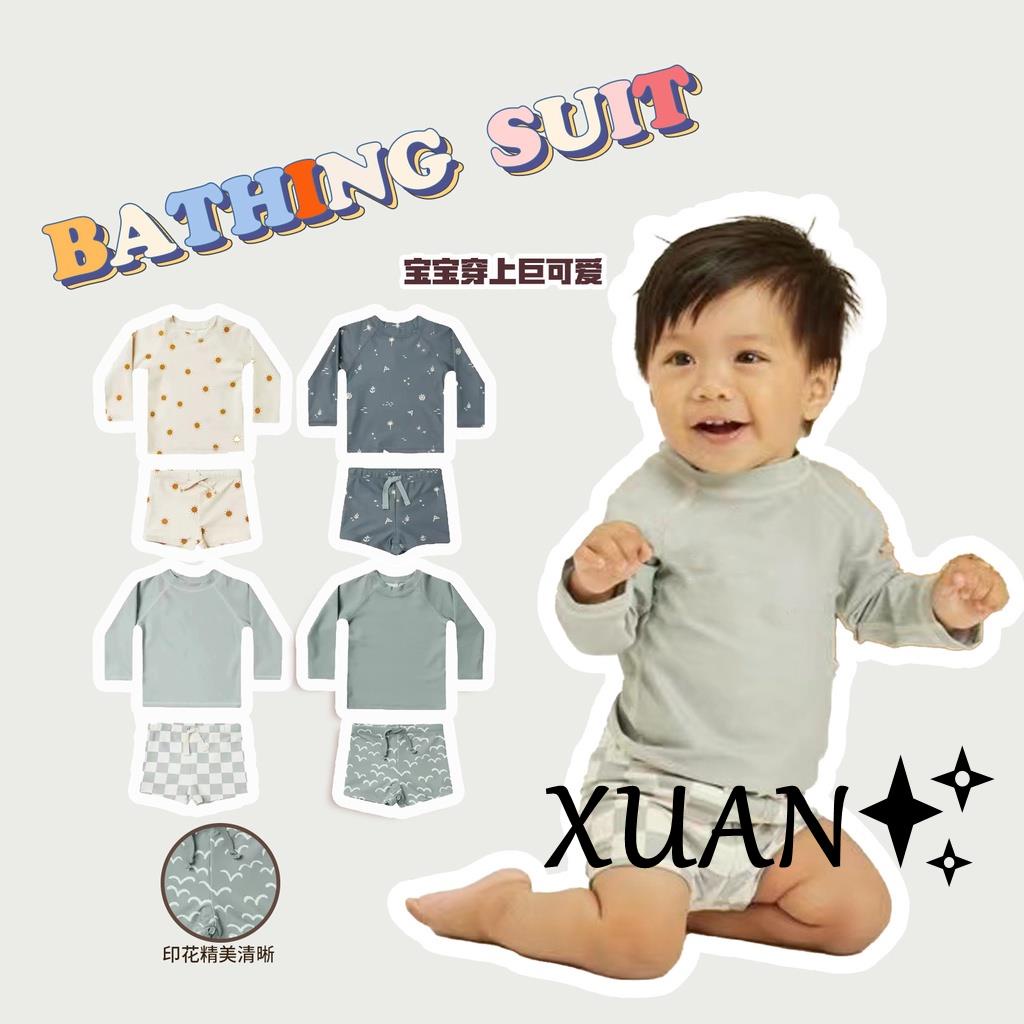 Xuan♥韓國 ins兒童泳衣 男童泳衣 寶寶泳衣 嬰兒 幼兒泳衣 分體泳衣 兒童 長袖 防曬 分體 防寒 速乾溫泉泳衣