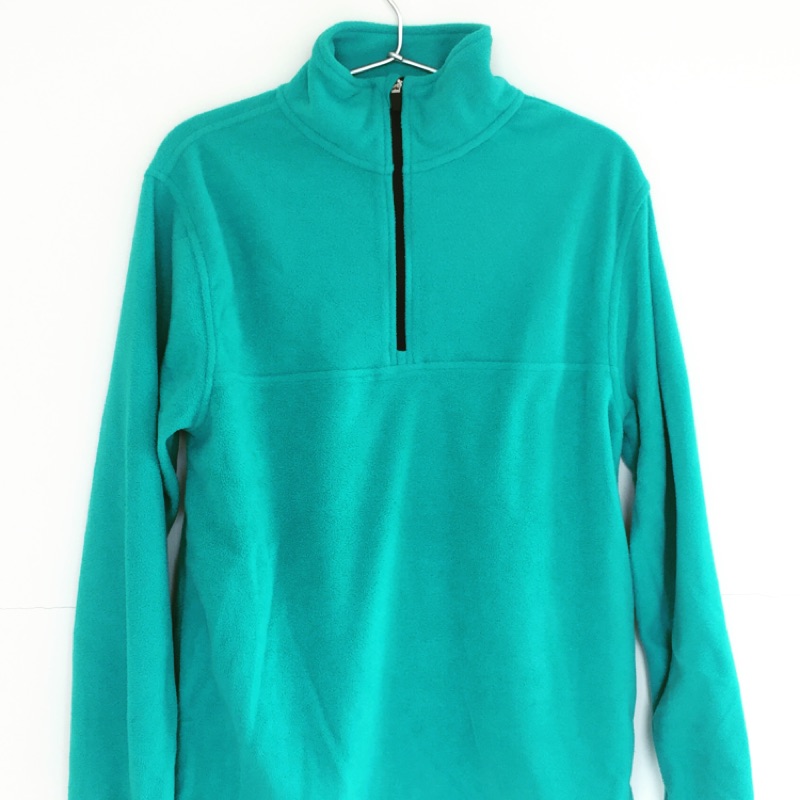 二手 九成新 藍綠色 登山保暖高領極輕長袖上衣 登山 運動 用品 出清特價
