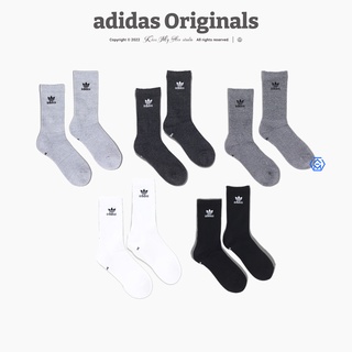 ADIDAS 3S PER CR HC LOGO SOCKS 黑白基本款高筒襪男女AA2301 DOT聚點| 蝦皮購物