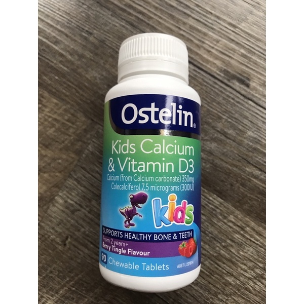 澳洲-Ostelin 奧斯特林恐龍鈣 兒童專用D3+鈣咀嚼錠90粒裝