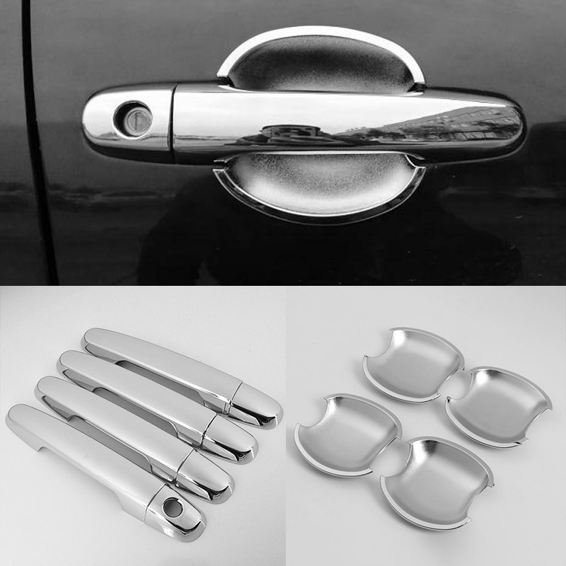 豐田 適用於 TOYOTA COROLLA ALTIS 2003-2013 鍍鉻銀車門把手碗蓋,ALTIS 門把手鍍鉻飾