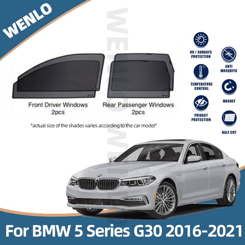 用於BMW 寶馬 5 系列 G30 2016-2021 遮陽板防曬絕緣的磁性車窗遮陽簾1:1原車定制100%合適遮陽簾