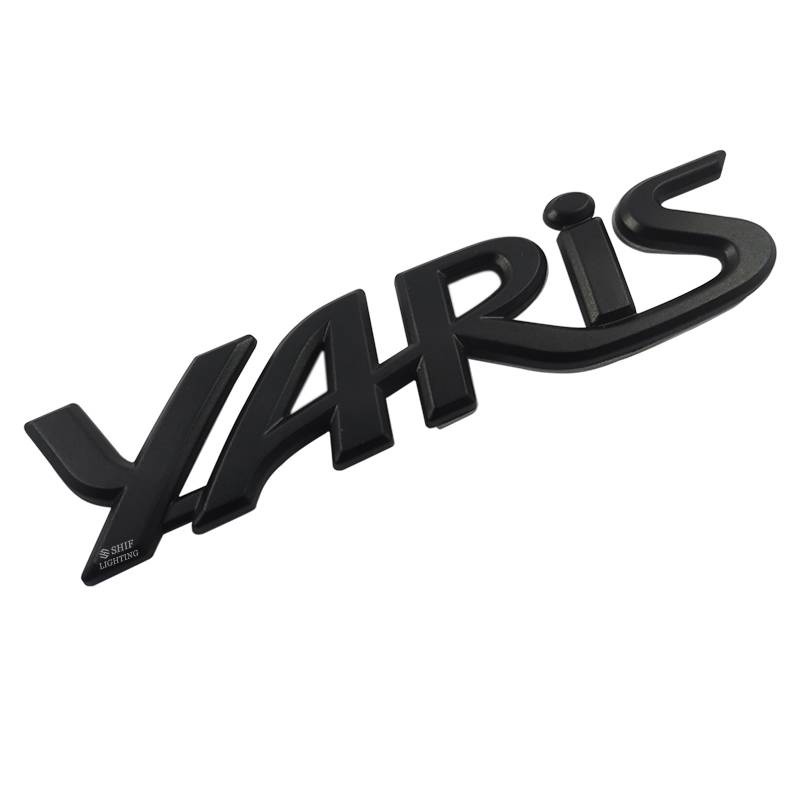 1 X ABS 黑色 YARIS 標誌汽車後備箱蓋標誌徽章貼紙貼花替換豐田雅力士