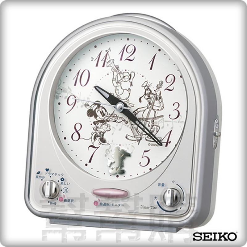 日本精工seiko Fd464s 迪士尼聯名米奇米妮音樂鬧鐘時鐘貪睡夜光可調音量 蝦皮購物