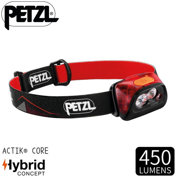 PETZL 法國 ACTIK CORE 超輕量高亮度頭燈《紅》/E099GA01/450流明/IPX4防水/悠遊山水