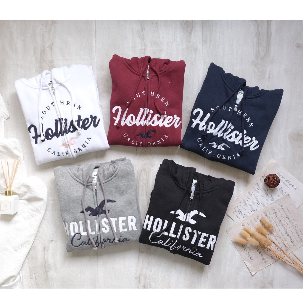 ABOUT。Hollister 女版 內刷毛 刺繡文字 海鷗 連帽外套 現貨 海鷗 代購