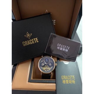 瑞士 GRACETE格雷斯特 日月星辰 自動機械皮帶腕錶