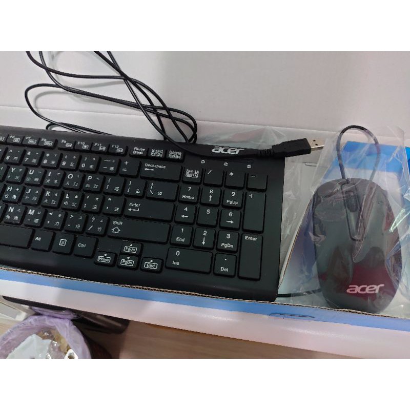 免運！宏碁 Acer 有線鍵盤+有線滑鼠 鍵盤型號kbay211 無盒