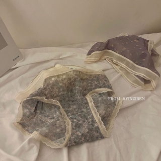 【臺灣現貨】小碎花冰絲蕾絲女三角褲-多款