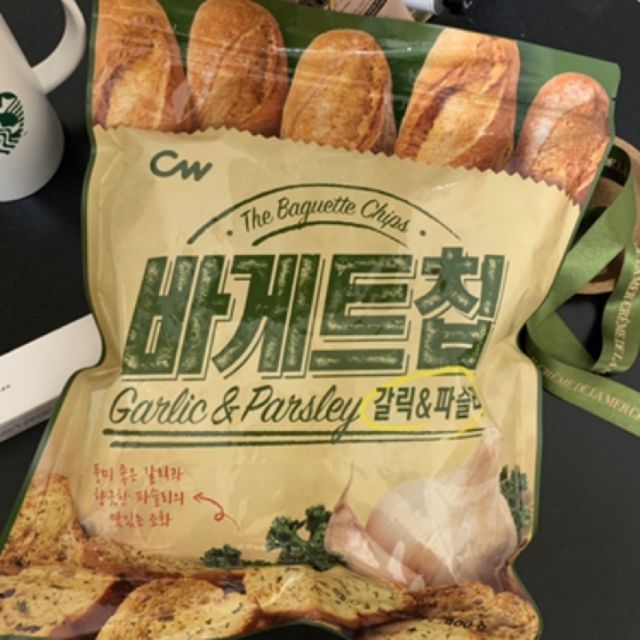 韓國 CW 大蒜奶油吐司餅乾 每包350公克、CW可可豆麻糬餅12入【Amy美食特派員】
