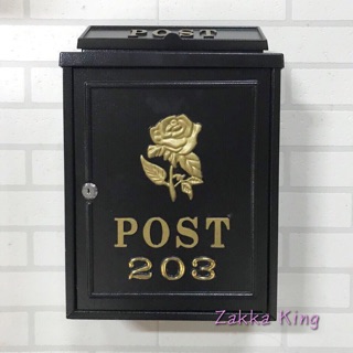 附門牌號碼 鑄鋁金玫瑰信箱 超取蝦皮限1件 POST 信件箱 郵箱 加強塗裝版 耐候性佳 可放4A雜誌郵件 雜貨王