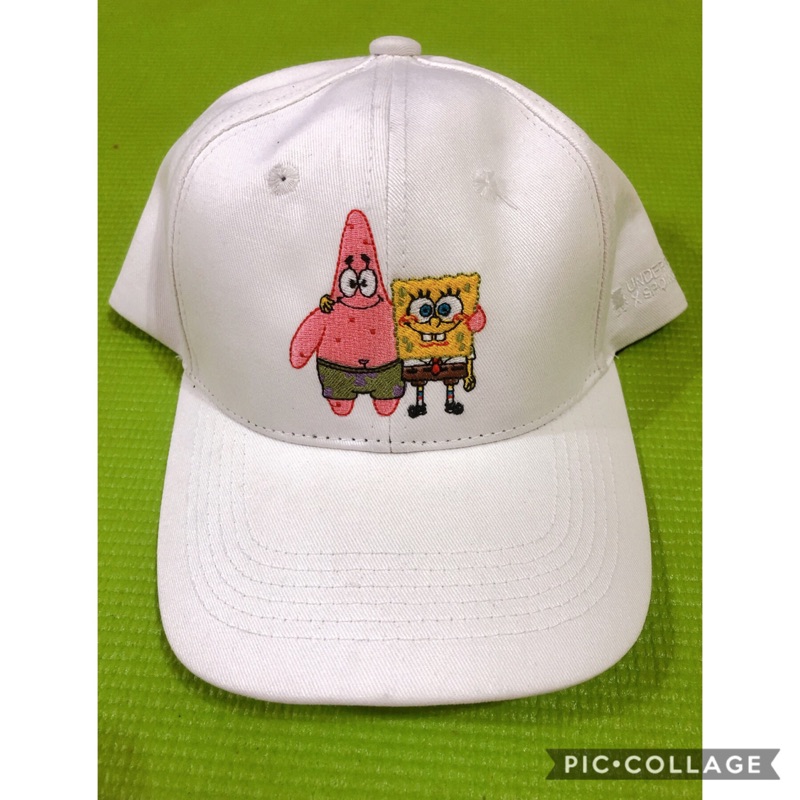 全新 UNDER  PEACE X SPONGEBOB 海綿寶寶聯名老帽 白色