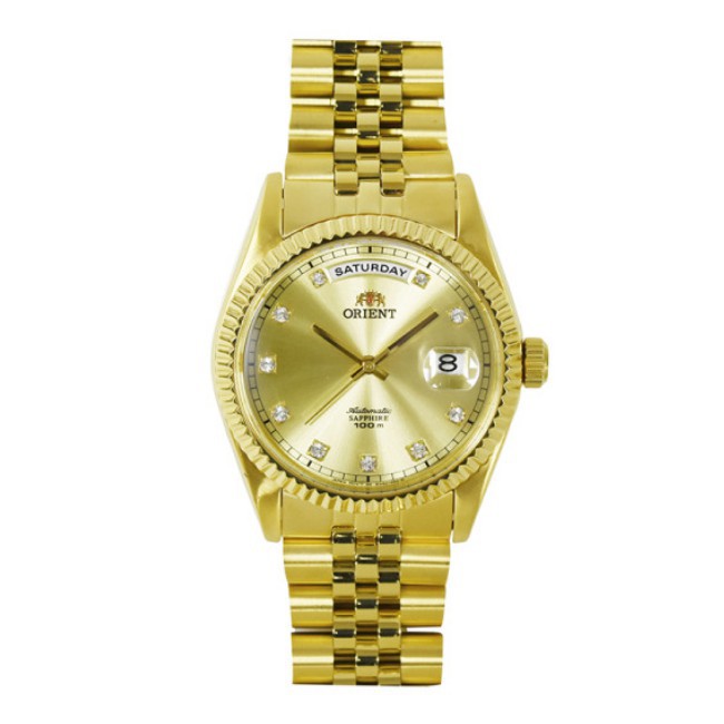 ORIENT東方錶 蠔式型機械錶 鋼帶款 金色 SEV0J001G