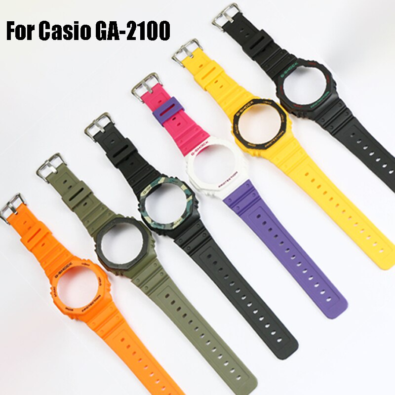 用於卡西歐GA-2100錶帶和錶殼表圈的矽膠錶帶casio g-shock GA-2110