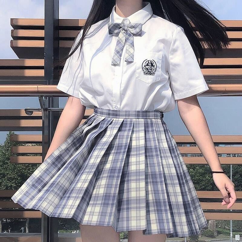 Jk制服韓版學院風甜美日系 橋豆麻袋零度jk制服皓海刺繡dk制服白襯衫男女情侶襯衫學院風班服 蝦皮購物