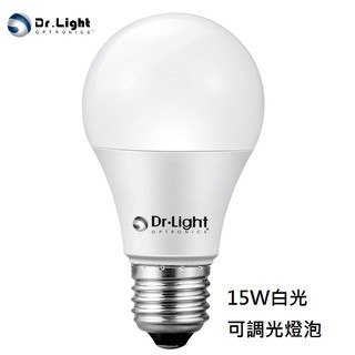 【智慧緩啟動】Dr.Light-15W LED可調光燈泡-白光5000K/黃光3000K-4入裝