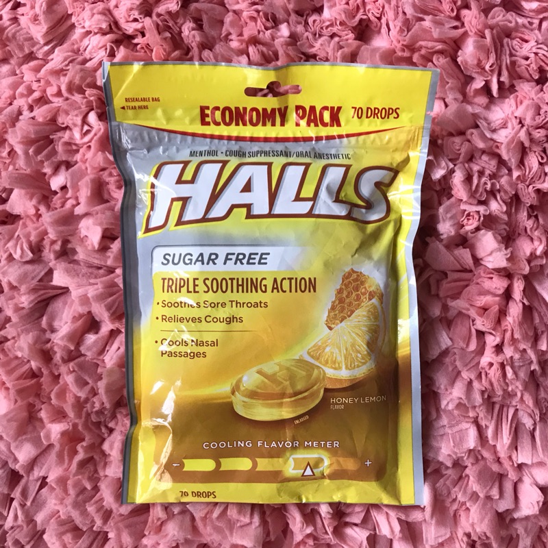 美國代購 美國halls 蜂蜜檸檬無糖喉糖70顆夾鏈袋裝 蝦皮購物