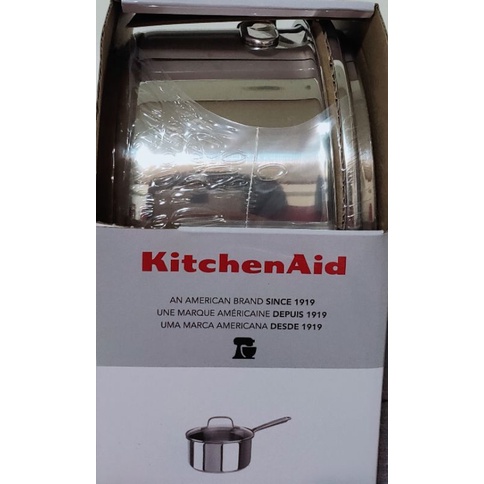 美國kitchenAid 18公分不鏽鋼單柄鍋（含蓋）