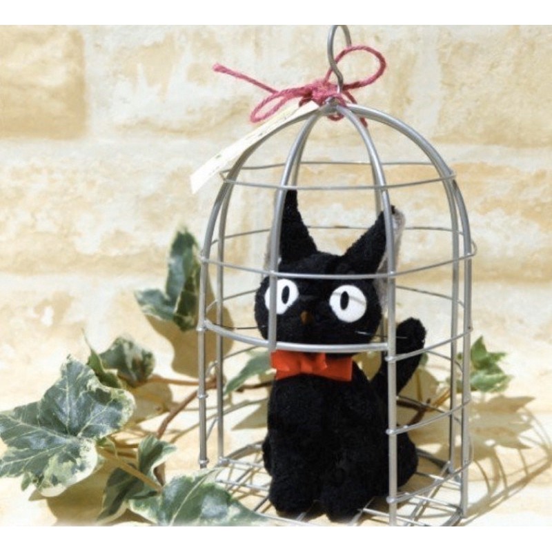 吉卜力 日本進口正版 魔女宅急便 黑貓 奇奇貓 kiki貓 貓籠 鳥籠 籠子 娃娃絨毛擺飾 鐵籠 裝飾