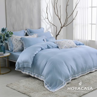 HOYACASA冰川藍 60支琉璃天絲床包被套四件式組(雙人/加大/特大)