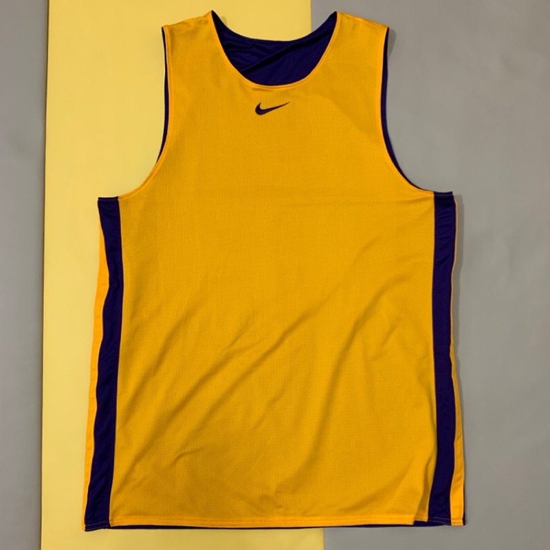 Nike 雙面球衣 L 籃球練習背心 黃/紫