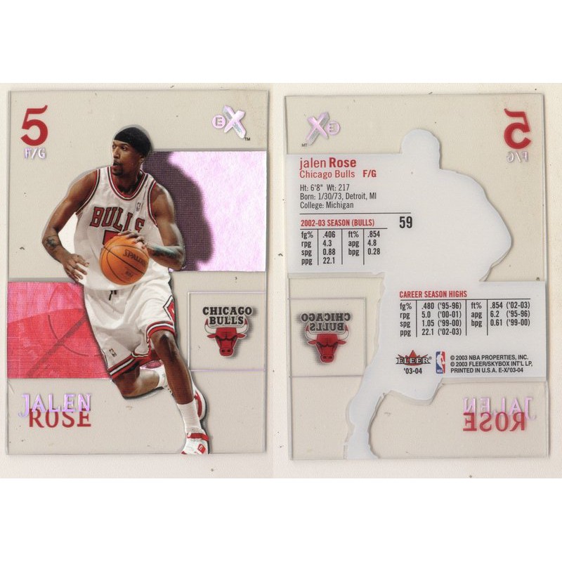 NBA 球員卡 2003-04 E-X #59 JALEN ROSE 20